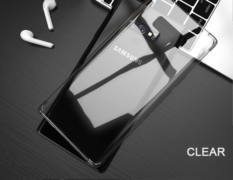 ITEUU TPU супер противоударный чехол для samsung Galaxy Note 9, Противоударная подушка безопасности, прозрачная HD Задняя крышка для samsung Note9