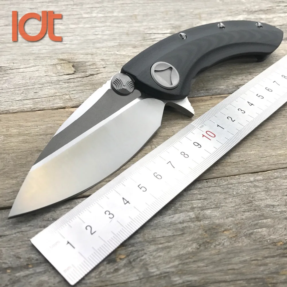 LDT Whale Shark Folding Knife D2 Blade Titanium G10 Handle Flipper Camping Outdoor Pocket Knife Survival Hunting Knives EDC Tool