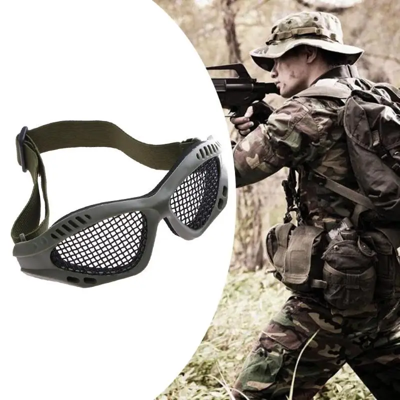 Уличные Пейнтбольные очки, охотничьи страйкбольные сетчатые очки, тактические Защитные очки для глаз, спортивные очки с металлической сеткой