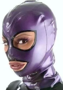 Sexy-Catwomen-Purple-Rubber-Latex-Fetish-Hood-Latex-Sexy-Mask-With-Black-Trim-Around-Back-Zipped