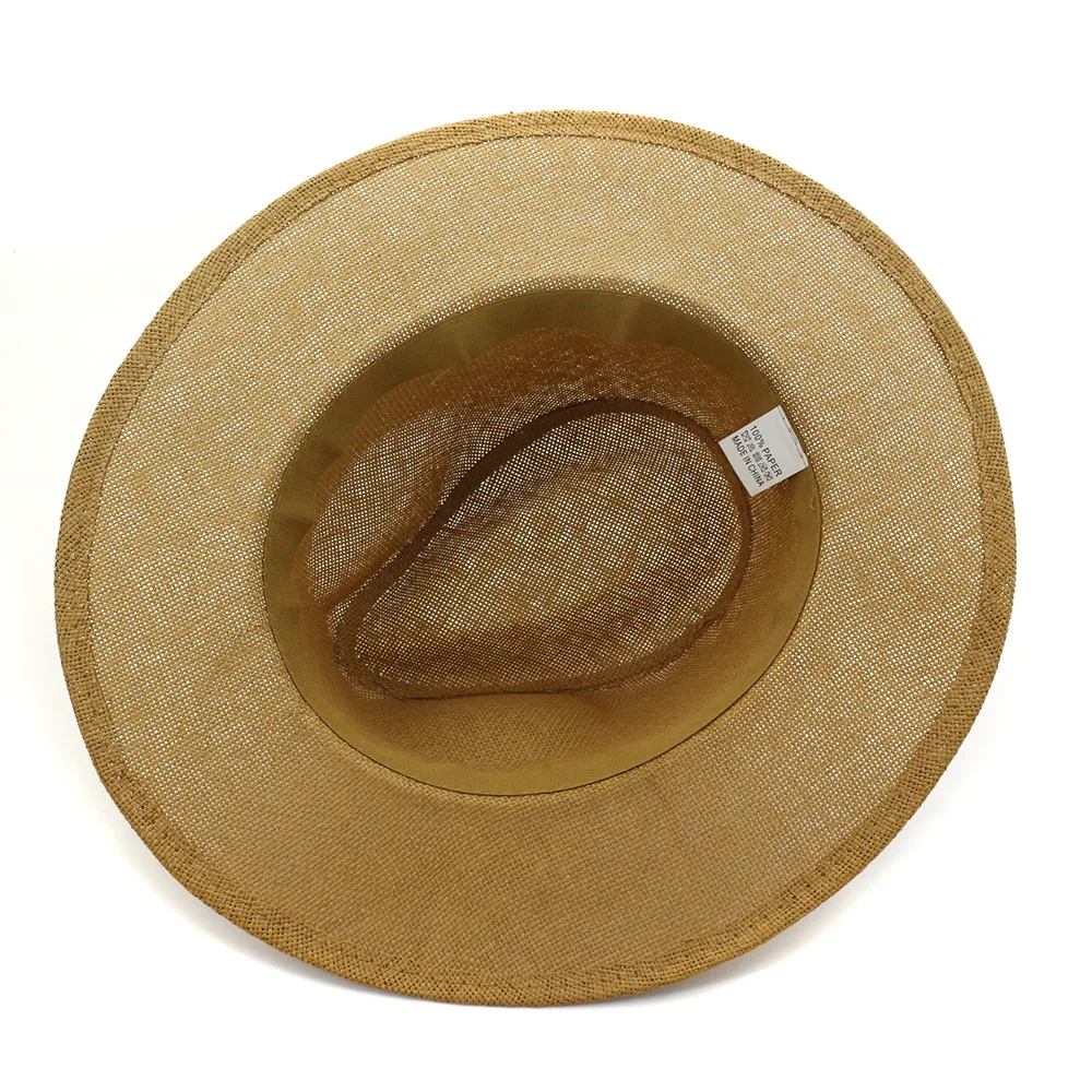 Sun Hat Man Women Panama Summer Straw Cowbay Casual Beach Wide Brim Outdoor Accessory (7)
