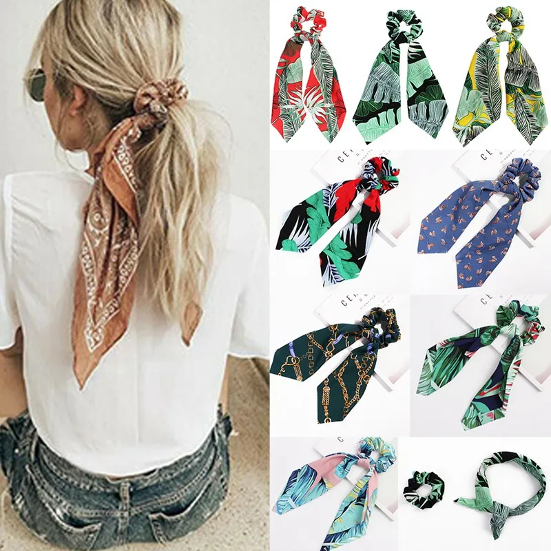 

Women Ponytail Scarf Bow Elastic Hair Rope Tie Scrunchies Ribbon Hair Bands Hair Ropes Attractive
