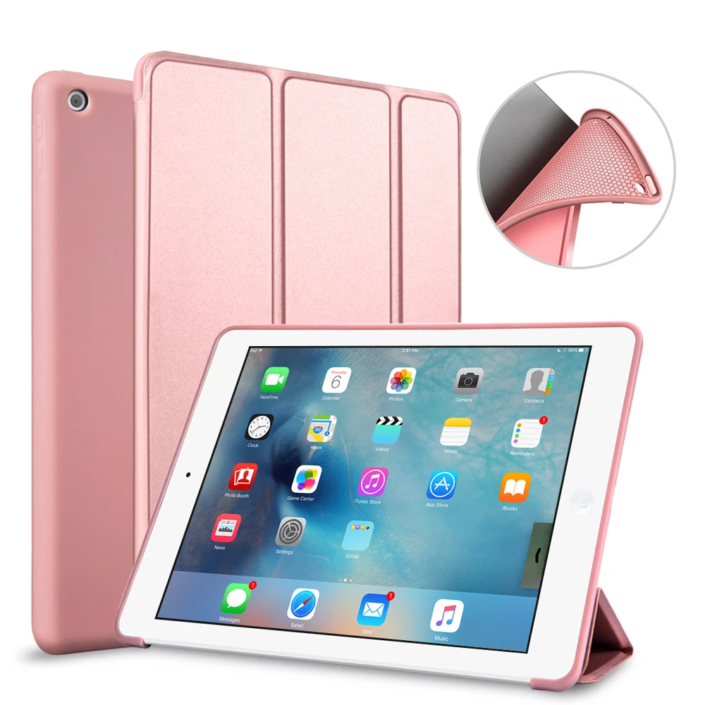 

Case For iPad 5 / 6 Auto Sleep/Wake PU Leather Smart Cover For iPad Air / Air 2 Tablet Shell Case For iPad 9.7 2017 2018