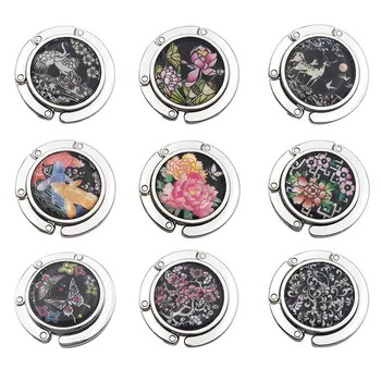 

Women Handbag Holder Dragonfly Pattern Round Hanging Wall Hook Handbag Hanger Bag Purse Hook Folding 1 PC