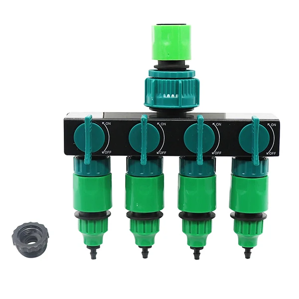 4Way Hose Splitter Water Faucet Connector Fitting Garden Drip Irrigation System 4Way Hose Splitter Water Faucet Connector Fitting Garden Drip Irrigation System