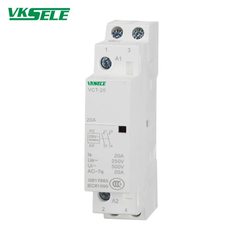 VCT 20 20A бытовой Магнитный 24v 2P 1NO1NC Модульный тип контактора Замыкатели  | Отзывы и видеообзор