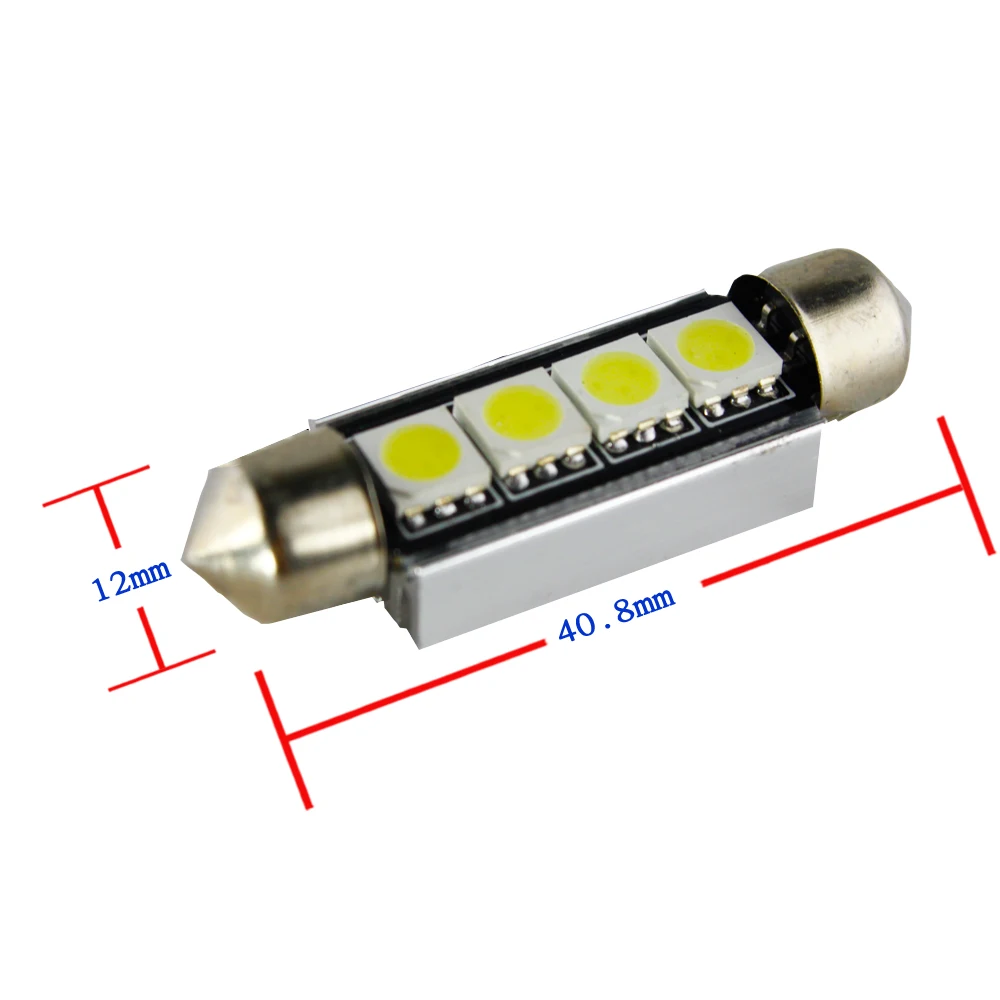 4 шт. 41 мм 4SMD 5050 светодиодные под шину CANBUS для автомобиля интерьер свет авто Купол