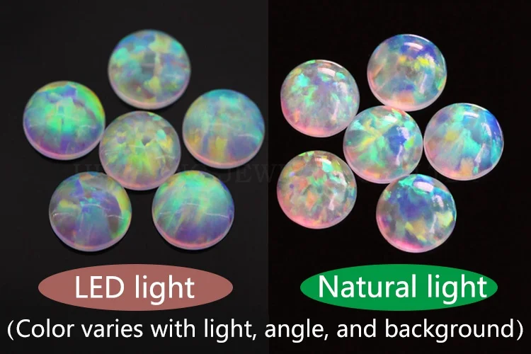 opal loose lab created gemstone round shape flat base stone cabochon created beads for jewelry making 3mm-8mm free shipping