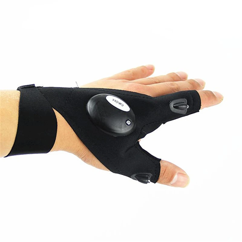 

NEW Safurance Multifunctional EDC Fishing Fingerless Glove LED Repair Flashlight Survival Outdooors Workplace Safety