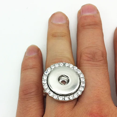 

XH033 Newest Free Shipping Crystal Snap button Ring Elastic Design (fit 18mm 20mm Snaps)