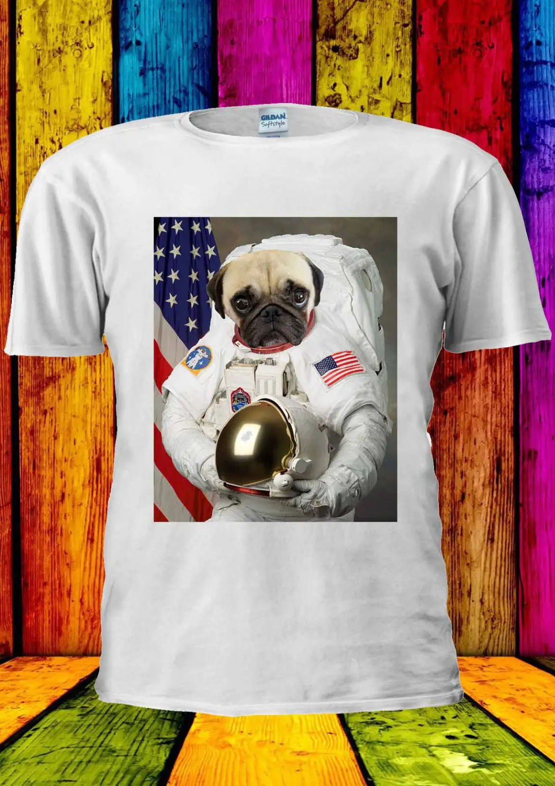 

Astronaut Pug Funny Pugs Tumblr Dog T-shirt Vest Top Men Women Unisex 1299 New T Shirts Funny Tops Tee New Unisex free shipping