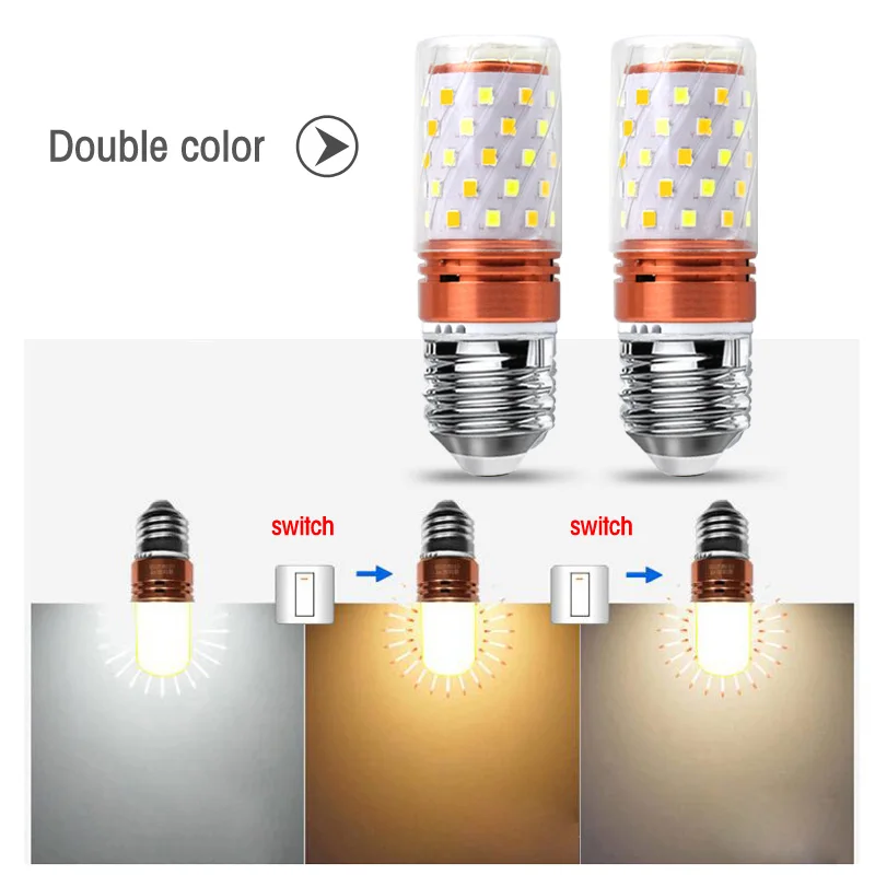 Без мерцания E27 E14 Светодиодная лампа 220 В 6 Вт 8 2835SMD светодиодная кукурузная