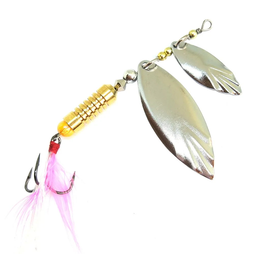 10pcs/lot Hard Fishing Lure Spinner Bait Double Blades Spinner Metal