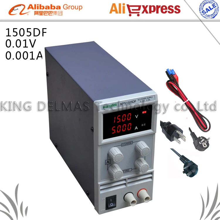 

KPS-1505DF 0-15V/0-5A 110V-220V 0.01V/0.001A EU LED Mini Adjustable Digital DC power supply mA display FOr US/EU/AU Plug