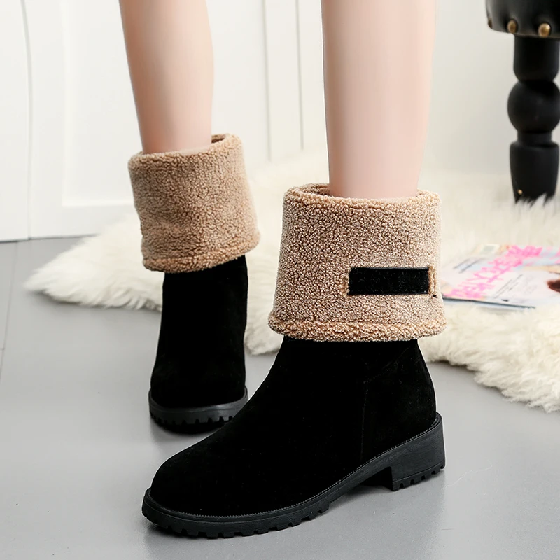 Women Snow Boots Thick Bottom Platform Waterproof Ankle Boots For Women Thick Warm fur Winter Warm Boots m494