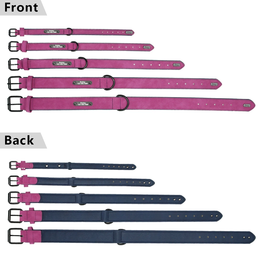 Ошейник для собак кожаный индивидуальные Персонализированные бирка для собаки воротники мягкий Pet Воротник для маленький средний большой