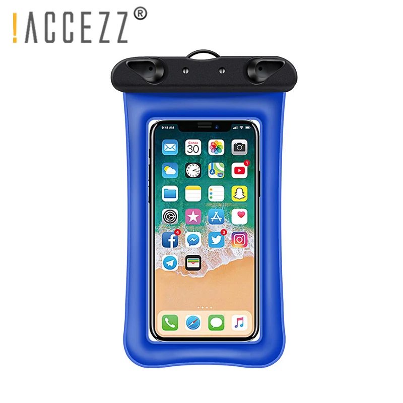 ! ACCEZZ المياه واقية حالة الحقيبة الهاتف غطاء ل فون XS XR X 8 7 6 5 زائد للماء حقيبة 6 بوصة العالمي لسامسونج S8 S9 S7