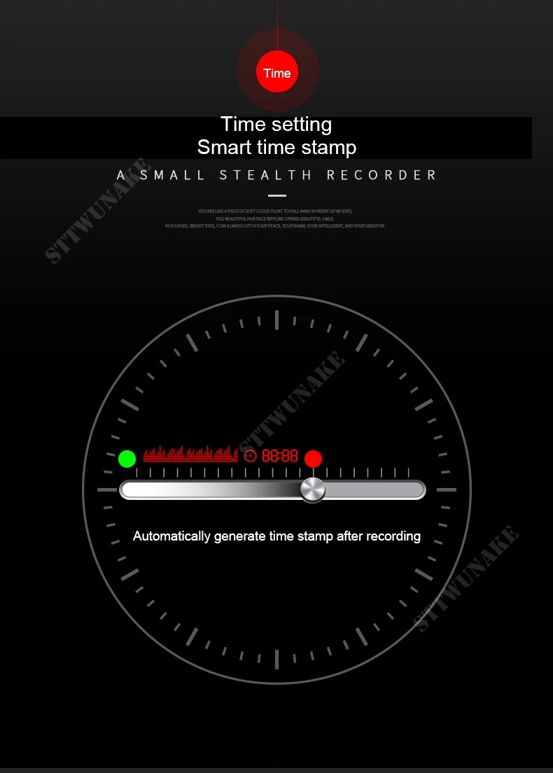 STTWUNAKE Профессиональный цифровой HD мини скрытый диктофон аудио рекордер Диктофон denoise long-distance HiFi без потерь MP3