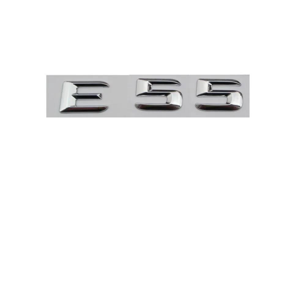 

Chrome Shiny Silver ABS Car Trunk Rear Number Letters Words Badge Emblem Decal Sticker for Mercedes-Benz E55