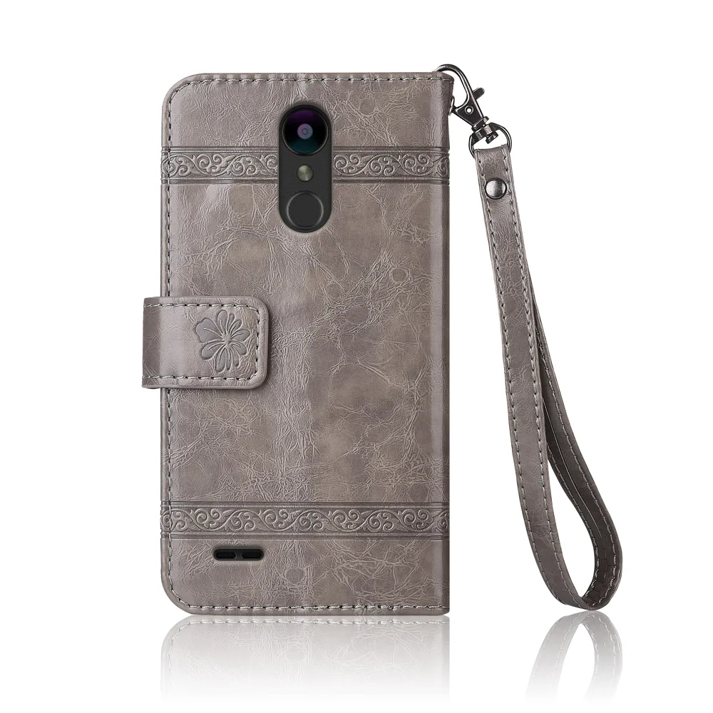 Кожаный чехол книжка для LG Fortune 2 Fundas с цветочным принтом 100% специальный кошелек