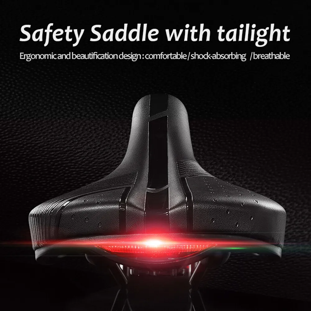 Goede WIEL UP PVC Road Mountain MTB Gel Comfort Zadel Fiets Fietsen Zitkussen Pad met Tailllight