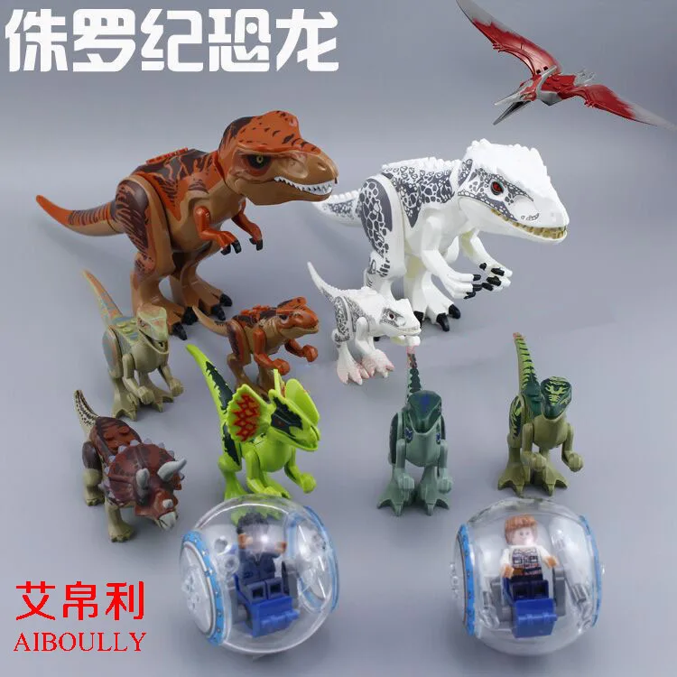 10pcs 79151 77001 Park figures Dinosaur Bricks Figures Blocks Super Heroes baby toys Compatible with lepin
