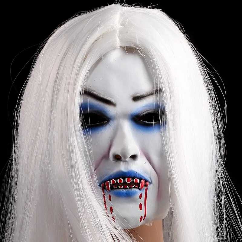 

Women's white hair bleed mask Masquerade Masks for Halloween Masks of horror