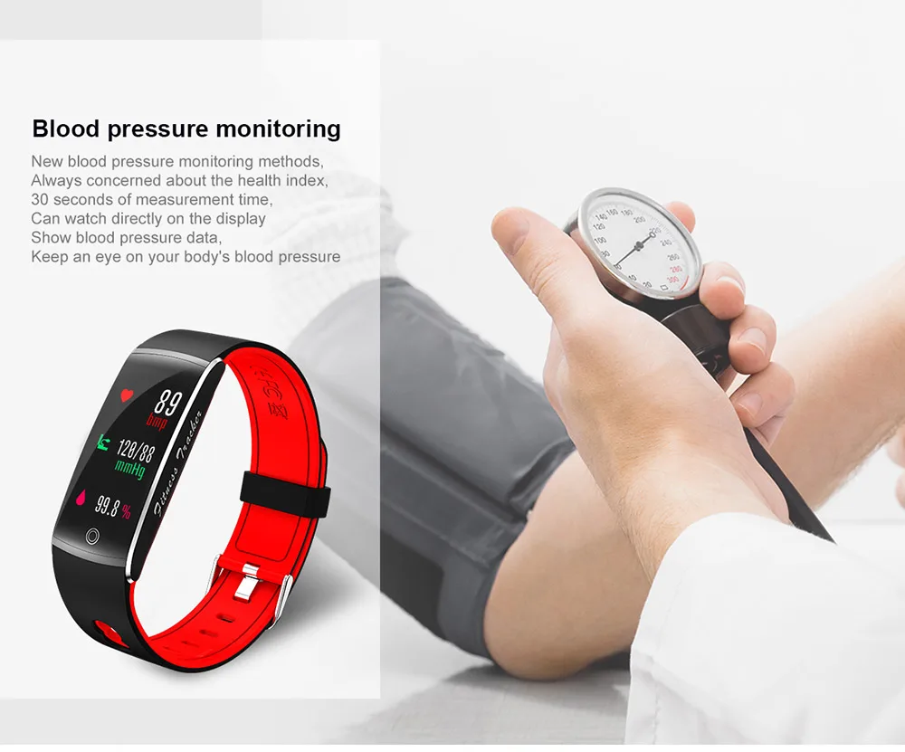 Умный браслет с Bluetooth IP68, водонепроницаемый браслет с поддержкой сердечного ритма, контроля артериального давления и кислорода, SMS, напоминания о звонках, умный Браслет
