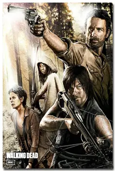 Шелковый плакат гобелен Ходячие мертвецы The Walking Dead в ассортименте