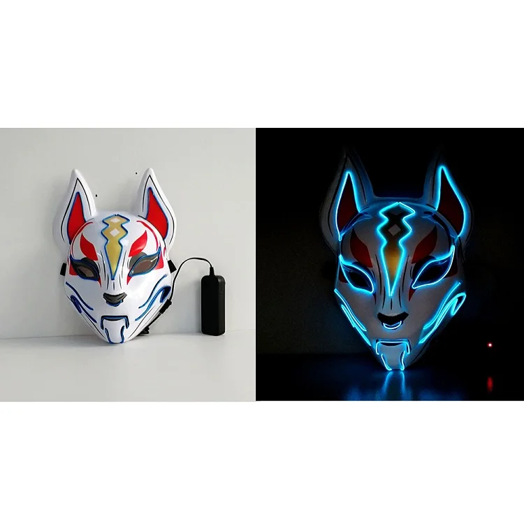 Fortniter Fox Mask Led Light Mask Halloween Pary Cosplay Prop Adult Kids Drift Mask Christmas Gift (3)