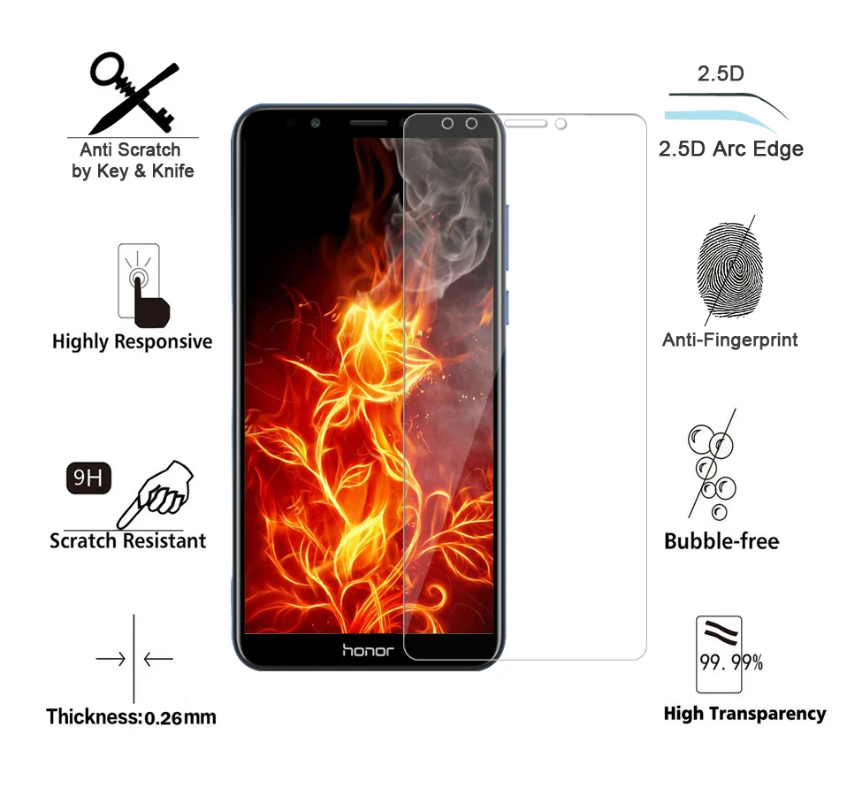 WHAY 9H 2.5D Tempered Glass For Huawei Honor 7C Screen Protector Transparent Glass For Huawei Honor 7 C Honor7c Protective Glass (5)