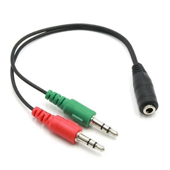 

3.5mm Female to 2 Male Jack 3.5 Mic Audio Headphone Splitter Earphone Adapter
