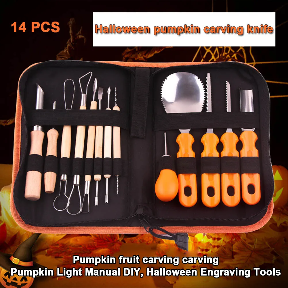 

5/14Pcs Professional Pumpkin Carving Tool Kit Easily Carve Sculpt Halloween Tools Supplies PAK55