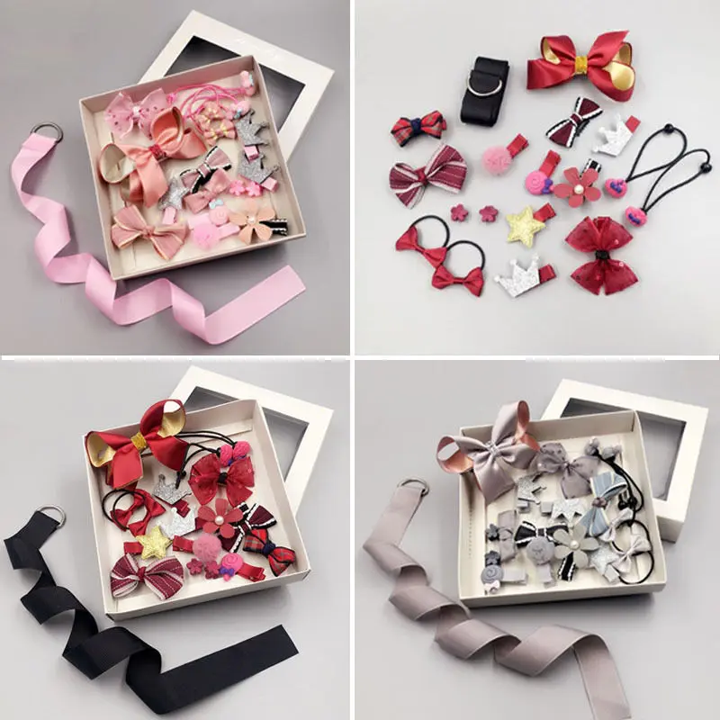 

17PCS/Set Kids Baby Girls Bow Hair Clips Princess Flower Barrette Hair Pins Gift