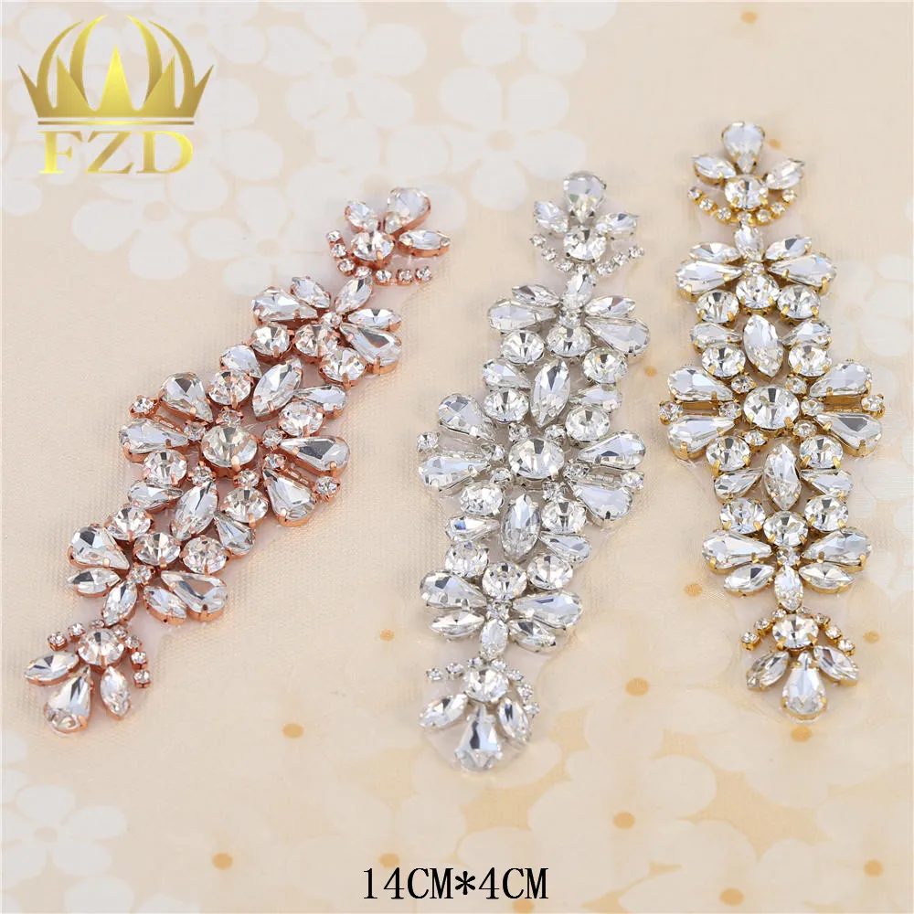 

FZD 1 PC Rhinestone patches sew on crystal rhinestone stones and crystals sewing rhinestones for wedding clothes evening dress