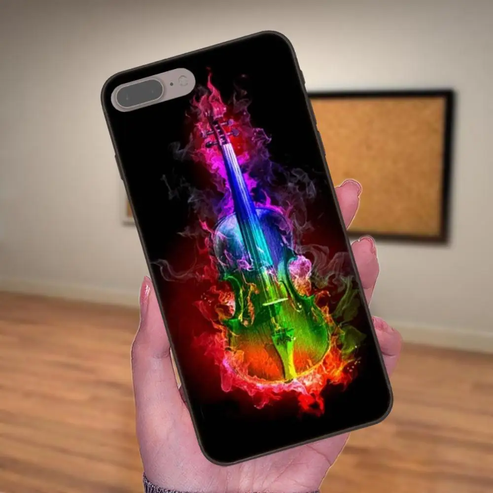 Чехол для телефона из ТПУ с принтом фортепианной гитары Apple iPhone X XS Max XR 4 4S 5 5S SE 6 6S 7 8