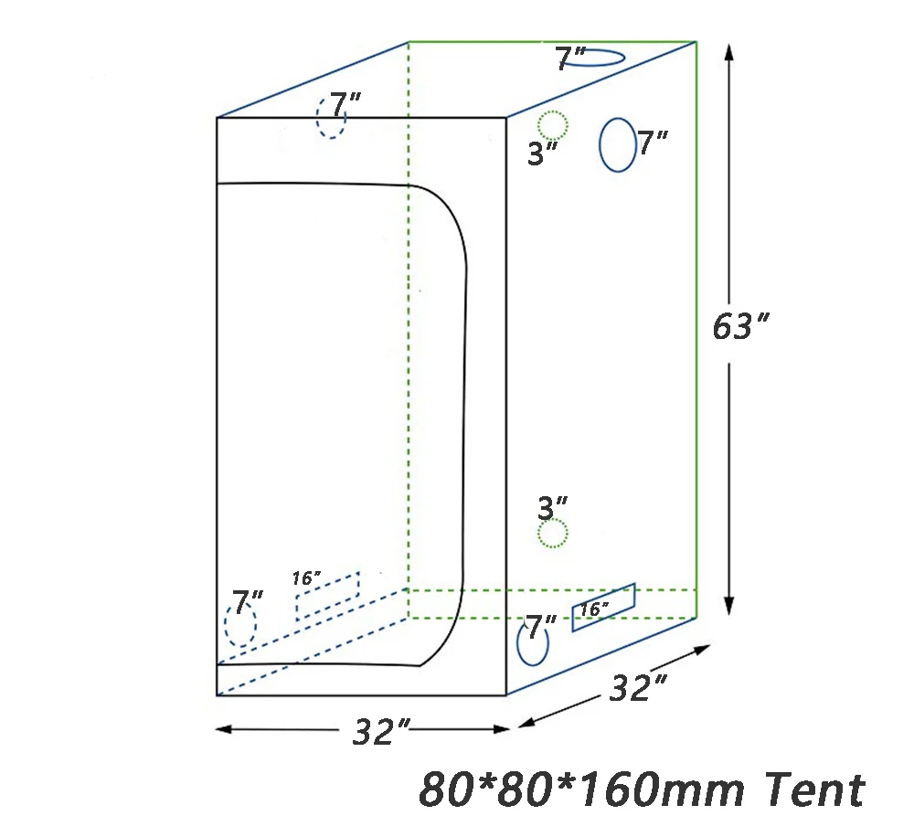 Тент для выращивания, светильник для выращивания растений в помещении, гидропоника, теплица, светильник для выращивания растений, палатки 60, 80, 100 см, тент для выращивания растений