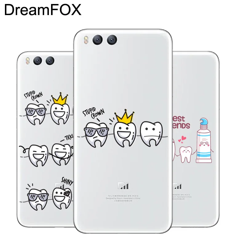 DREAMFOX L508 Мягкий ТПУ силиконовый чехол с мультяшными зубами для Xiaomi Redmi Note 3 4 5 Plus 3S 4A