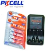 PKCELL 4PCS AAA 900mwh and AA 2500mwh 1.6v NIZN rechargeable batteries and NI-ZN battery charger for AAA/AAA battery EU/US plug ► Photo 1/5