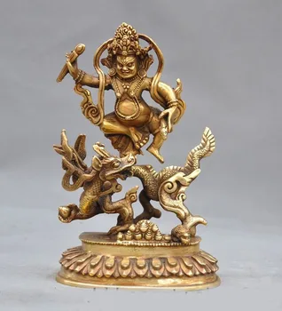 

christmas Collect Old Tibet brass Buddhism Dragon mouse wealth God Jambhala Buddha Statue halloween