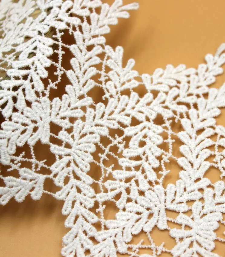 Lace Fabric Lace Garment Accessories Lace Sewing Supplies Lace Accessories Lace Sewing Accessories Clothing Accessories 1 Yard/lot 13cm Beige White Lace Trim Water Soluble Embroidery Cotton Lace DIY Fabric