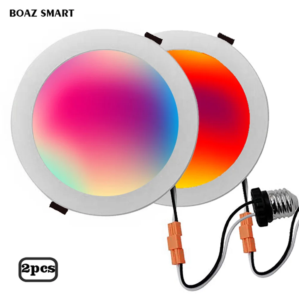 

Boaz LED US 4 Inch Smart Wifi Downlight 2 Pcs Color Changing Dimmable bulb 10W Voice Control via Alexa Google home APP Control