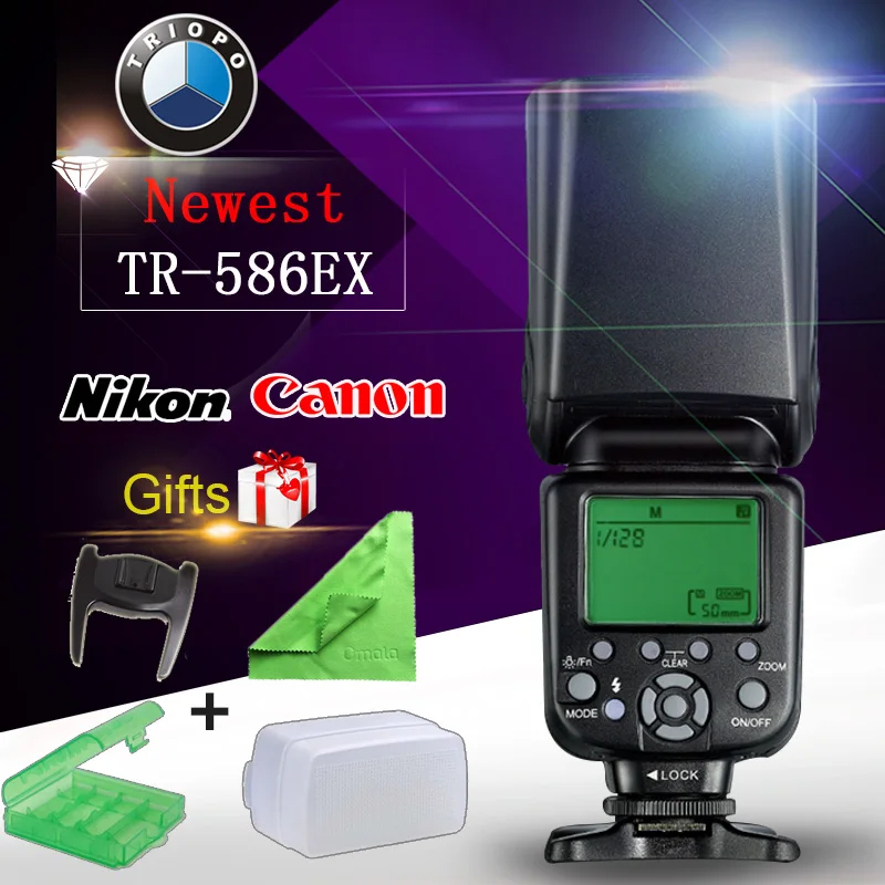 Новейшая версия Triopo tr-586ex Беспроводной flash TTL Speedlite для Canon Nikon Зеркальные
