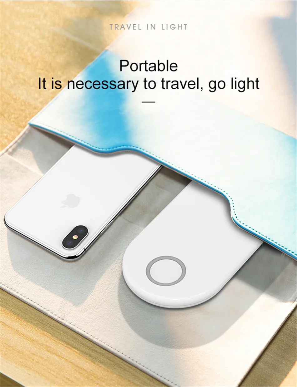 !ACCEZZ 10W 7.5 Fast Wireless Charger 3 in 1 For iphone 8 Plus X For Apple AirPods For Samsung S7 S8 S9 Mobile Phone Chargers (12)