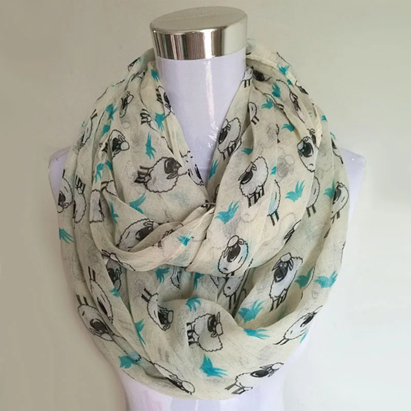 

New fashion warm animal infinity scarf goat loop scarves spring autumn women circle scarf