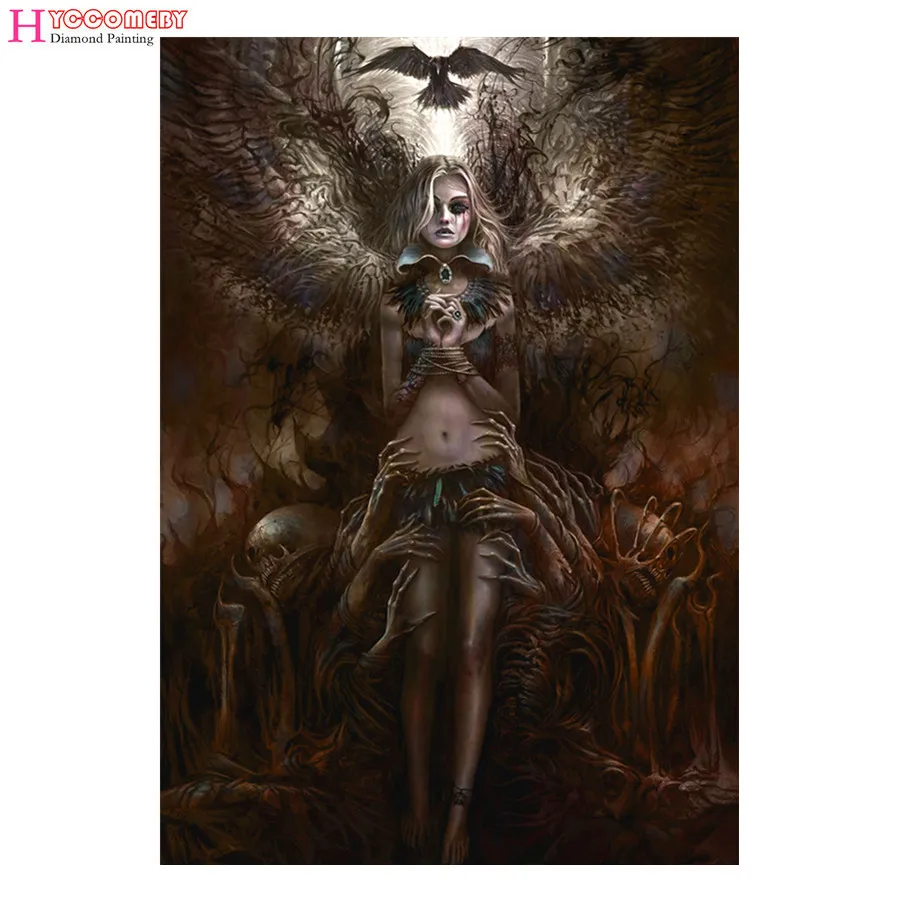 

5d DIY round Diamond Painting full squar Cross Stitch Fantasy dark angel Diamond Embroidery Diamonds home Decorative gift