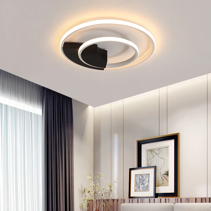 

Creative fashion modern Led ceiling lights foyer living room bedroom kitchen black and white aluminum ceiling lamp AC85V 220V