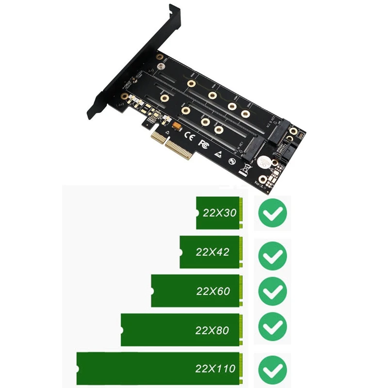 M.2 Nvme SSD NGFF для PCI-E X4 3,0 PCB адаптер M ключ B ключ двойной интерфейс Riser Card с радиатором