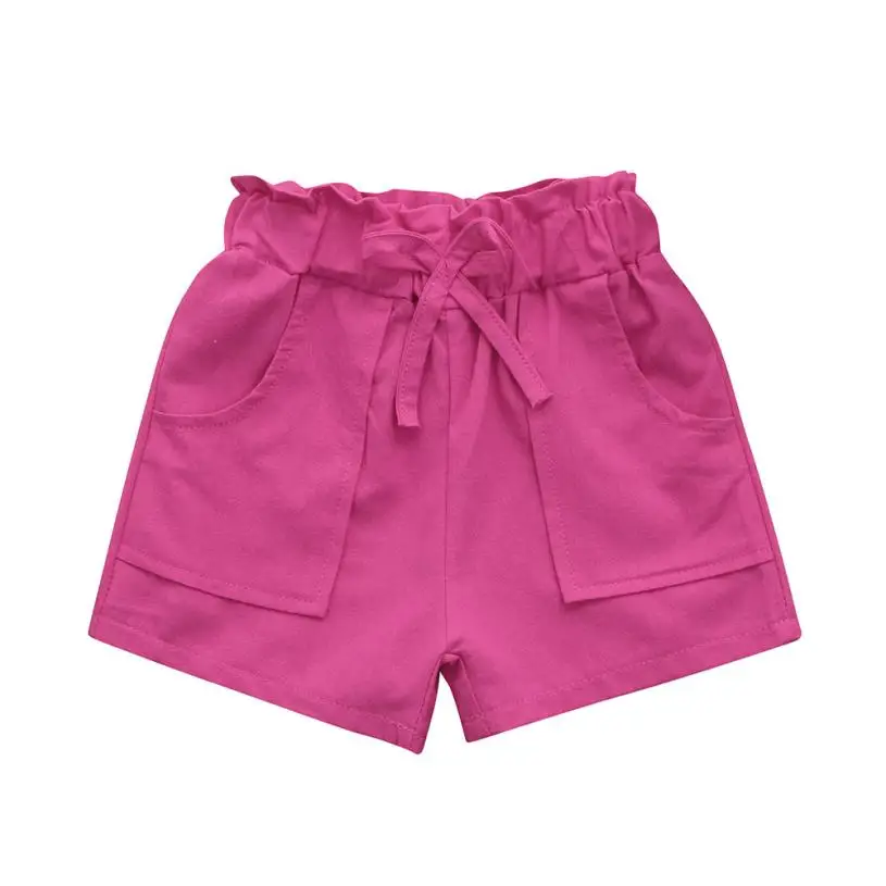 Arloneet/летние детские пляжные шорты с бантом для девочек; одежда с брюками; x1001 - Цвет: HOT
