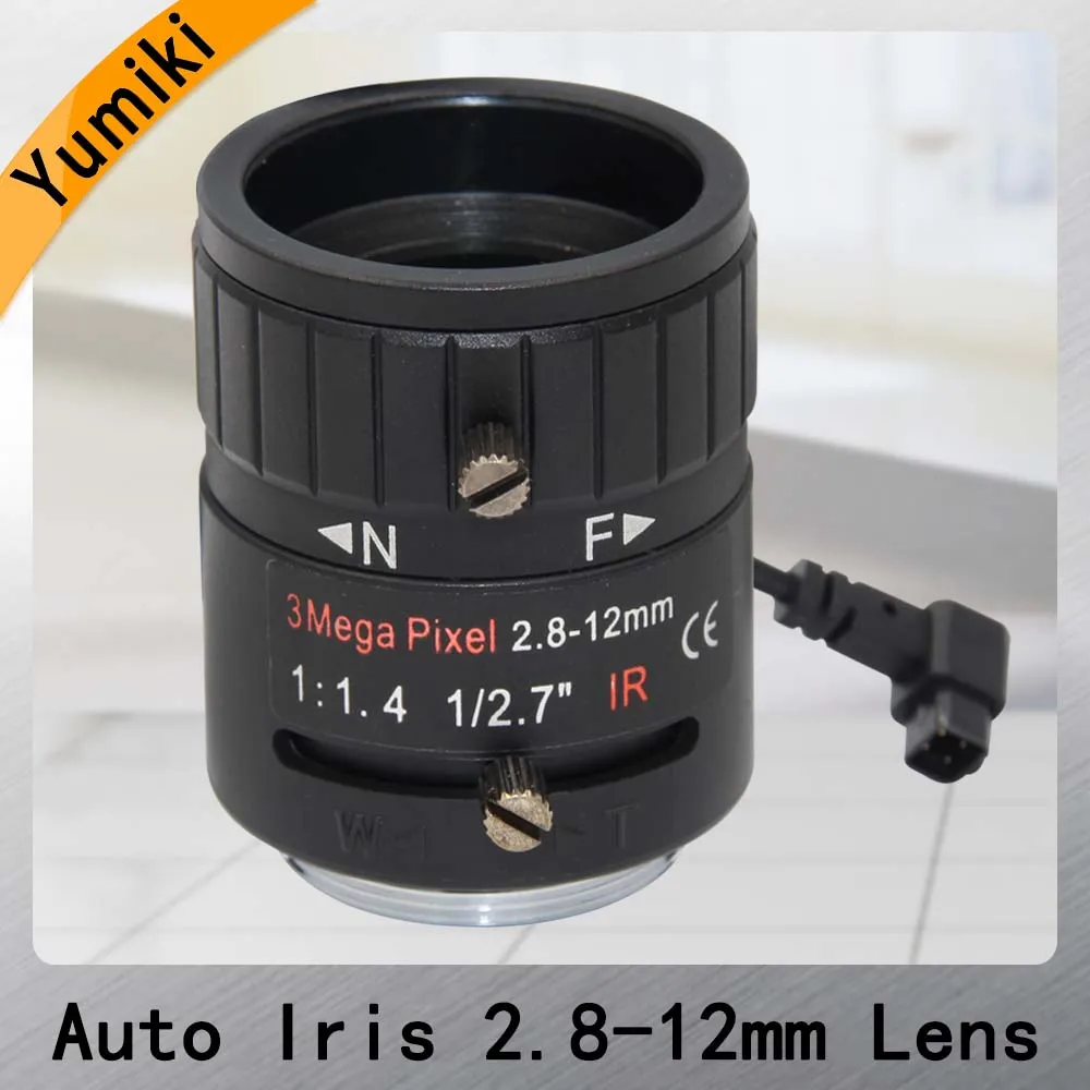 Yumiki 3MP 1/2. 7 &quot2 8 12 мм F1.4 ручной варифокальный DC Авто Iris CCTV IR Объектив CS крепление